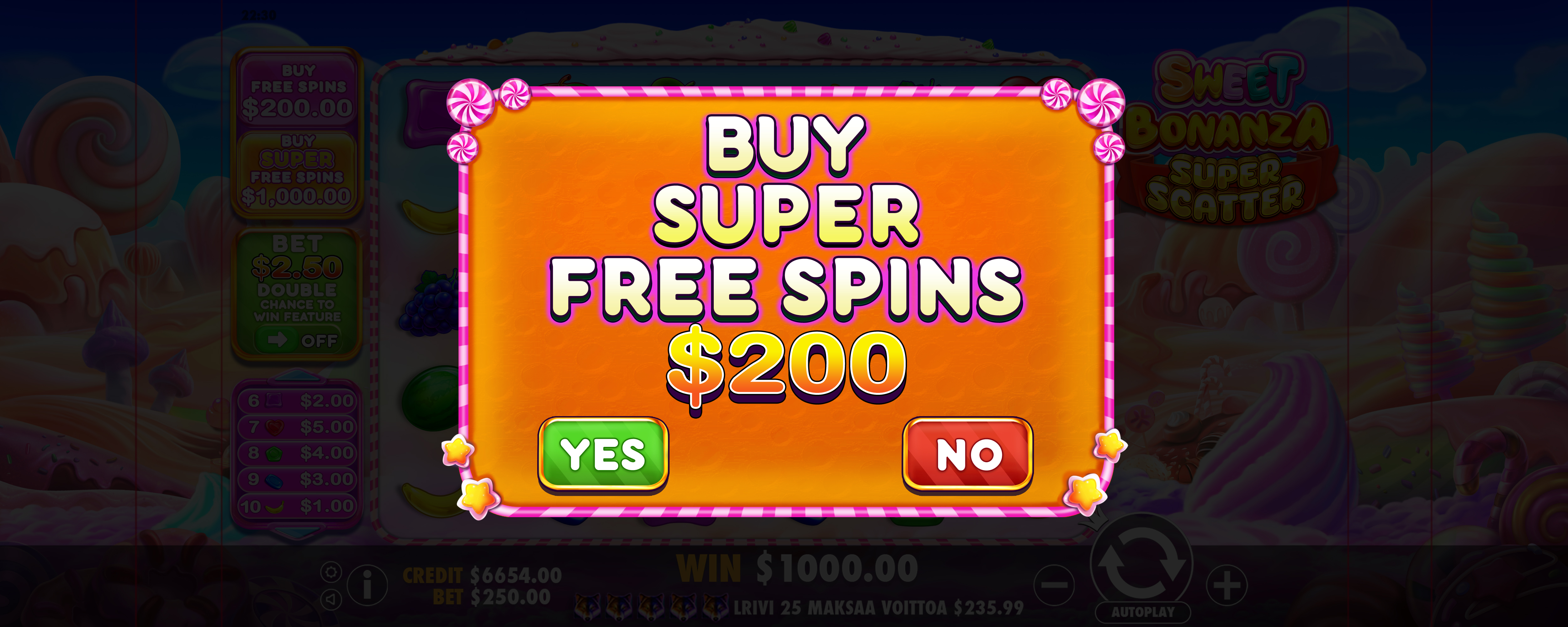 Sweet Bonanza Super Scatter - screenshot with slot description 5